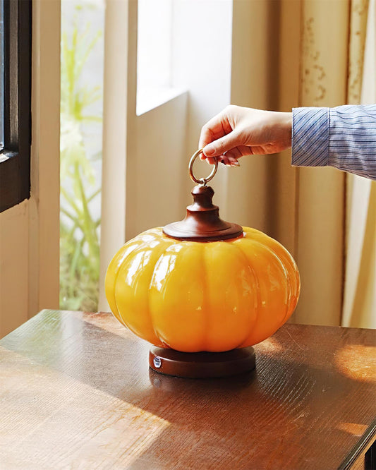 Lámpara de mesa de vidrio Pumpkin