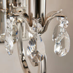 Afbeelding laden in galerijweergave, Talonis Kristal Accent Wandlamp – Gebogen Chroom Armontwerp voor Woon- en Halruimtes