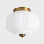 Load image into Gallery viewer, Vintage Eloise Milk Glass Flush Mount Ceiling Light - Vintage Charm Soft Glow
