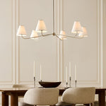 Load image into Gallery viewer, Fibura Metal Modern Linen Shade Linear Chandelier - Clean Lines
