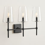 Load image into Gallery viewer, Derlina Multi-Head Candlestick Clear Glass Wall Lamp – Retro Metal Sconce
