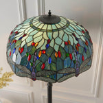 Load image into Gallery viewer, TF Dragonfly Motif Floor Lamp – Vintage Stained-Glass for Living Rooms