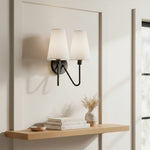 Afbeelding laden in galerijweergave, Arcuma Vintage Geïnspireerde Metalen Wandkandelaar - Handgemaakte Stoffen Kap voor Slaapkamer