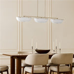 Load image into Gallery viewer, Ferosa Boat-Shaped Lampshade Linear Chandelier - Antique Brass with Milk Glass
