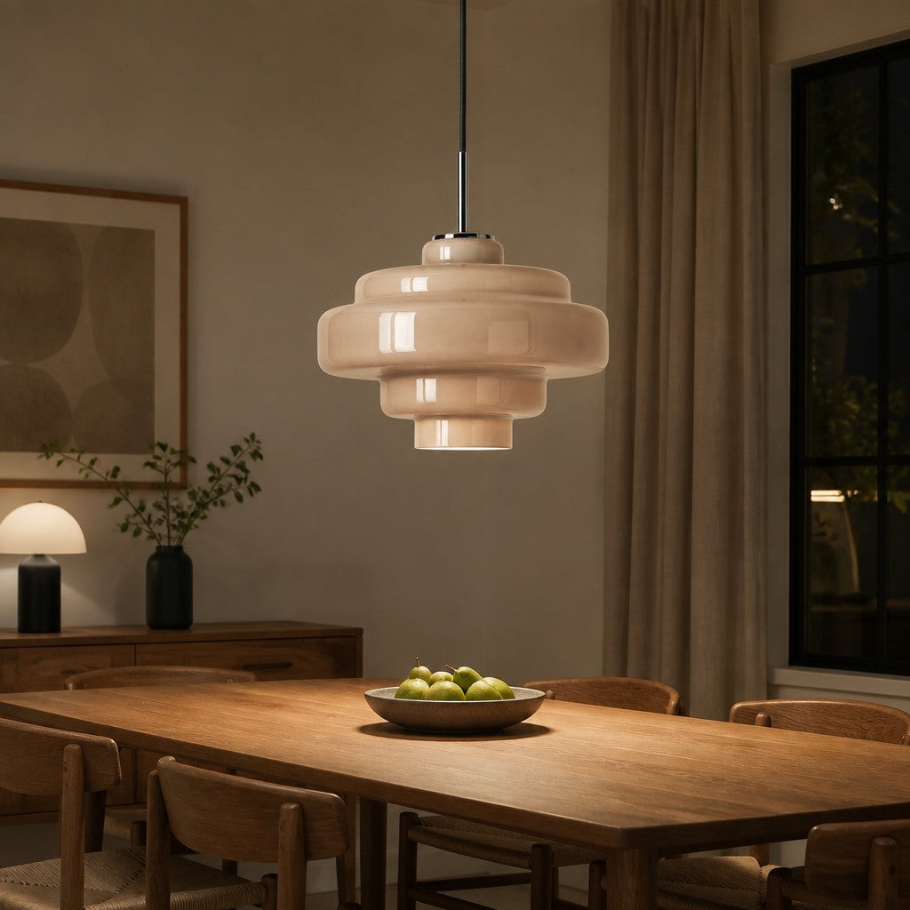 Lámpara Colgante de Vidrio Koloro Millie - Lámpara Colgante de Diseño Retro para Sala de Estar o Comedor
