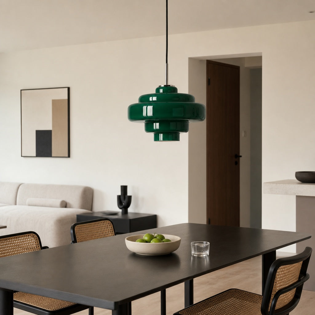 Lámpara Colgante de Vidrio Koloro Millie - Lámpara Colgante de Diseño Retro para Sala de Estar o Comedor