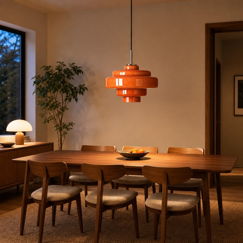 Lámpara Colgante de Vidrio Koloro Millie - Lámpara Colgante de Diseño Retro para Sala de Estar o Comedor