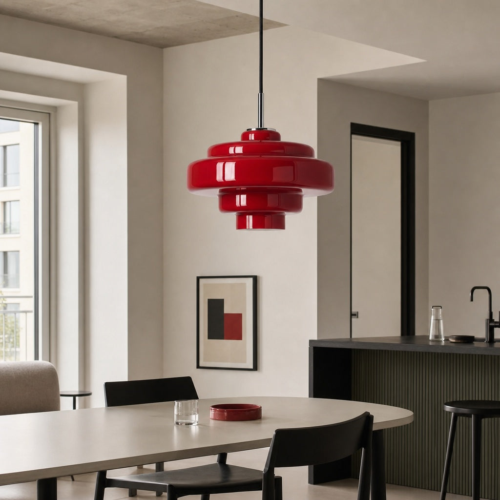 Lámpara Colgante de Vidrio Koloro Millie - Lámpara Colgante de Diseño Retro para Sala de Estar o Comedor