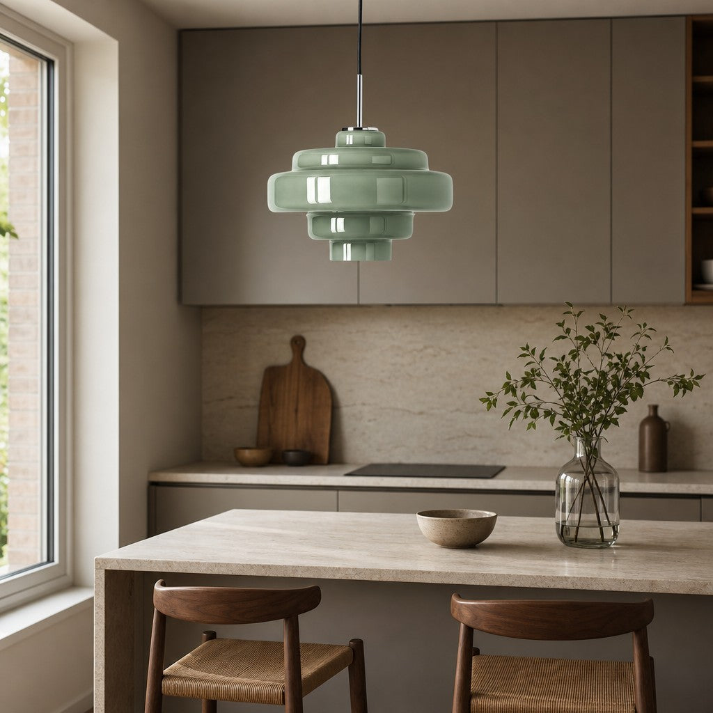 Lámpara Colgante de Vidrio Koloro Millie - Lámpara Colgante de Diseño Retro para Sala de Estar o Comedor