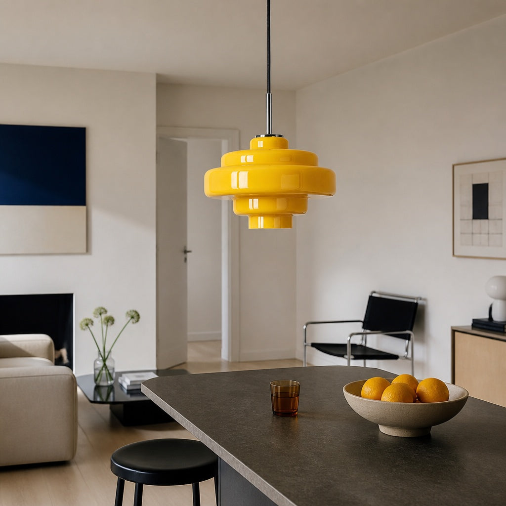 Lámpara Colgante de Vidrio Koloro Millie - Lámpara Colgante de Diseño Retro para Sala de Estar o Comedor
