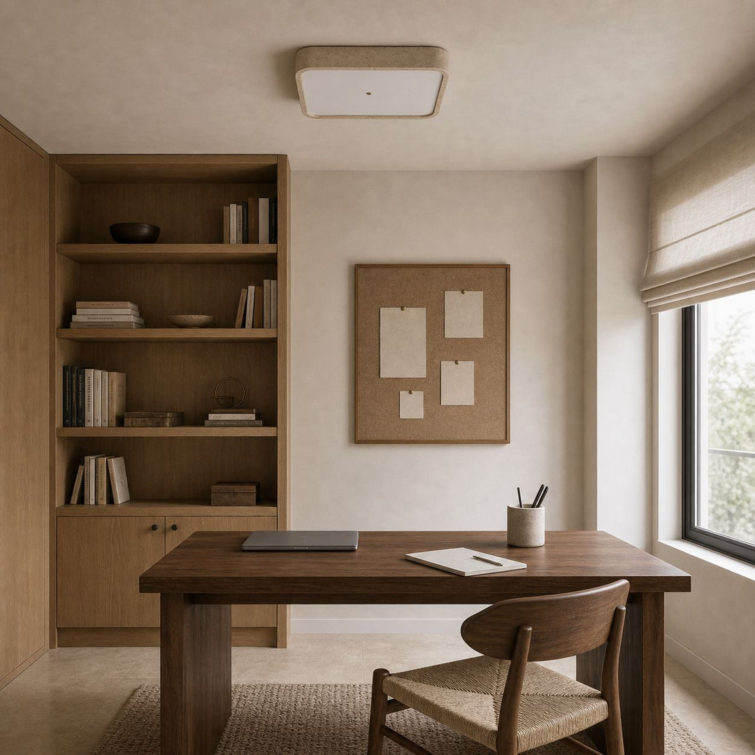 Zenthoris Travertin Deckenleuchte Minimalistische Aufbaudeckenleuchte – Moderne Ambientebeleuchtung für Flur