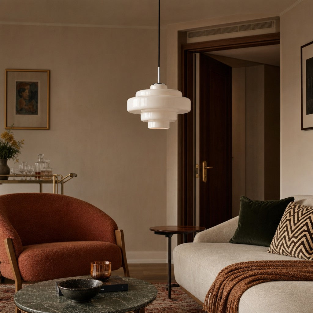 Lámpara Colgante de Vidrio Koloro Millie - Lámpara Colgante de Diseño Retro para Sala de Estar o Comedor