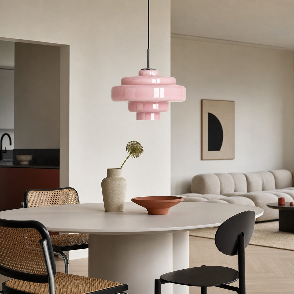Lámpara Colgante de Vidrio Koloro Millie - Lámpara Colgante de Diseño Retro para Sala de Estar o Comedor