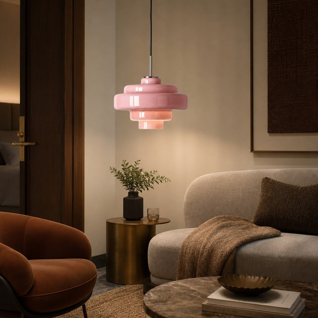 Lámpara Colgante de Vidrio Koloro Millie - Lámpara Colgante de Diseño Retro para Sala de Estar o Comedor