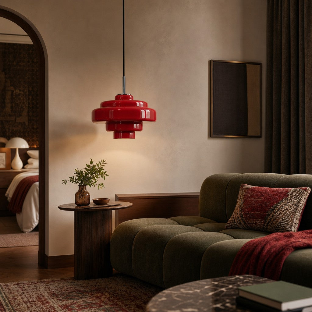 Lámpara Colgante de Vidrio Koloro Millie - Lámpara Colgante de Diseño Retro para Sala de Estar o Comedor