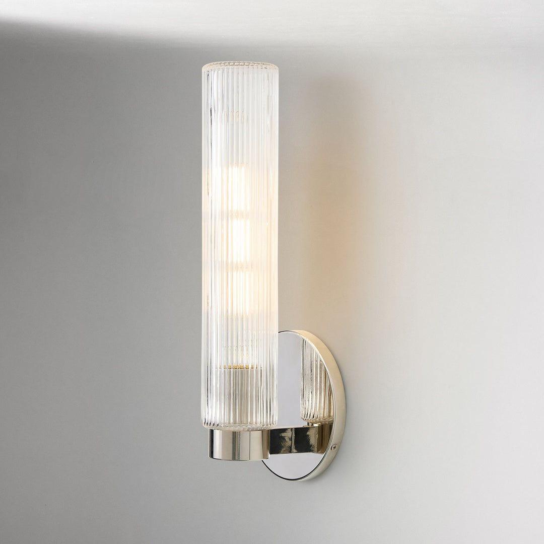 Rivora Fluted Glass Indoor Outdoor Sconce - Modern Wall Light for Home