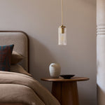 Load image into Gallery viewer, Rivora Fluted Glass Pendant Light – Modern Ribbed Shade
