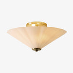 Bild in die Galerieansicht laden, Mivie Schlanke Aufbaulampe – Vintage geripptes Glas und Champagnerbronze für moderne Wohnzimmer