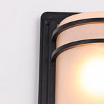 Load image into Gallery viewer, Close-up of screw, black base and curved glass shade
