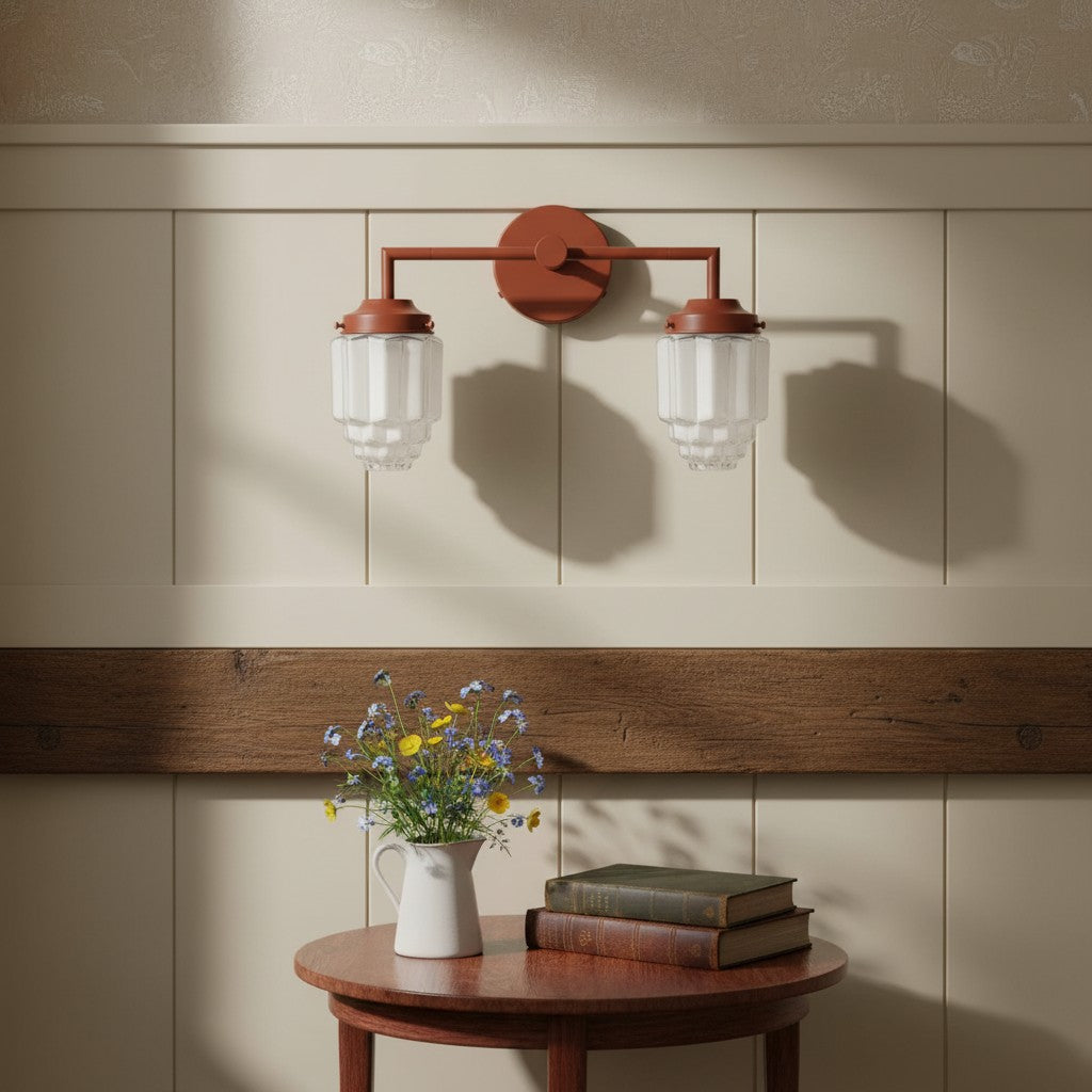 Tierlux Vertically Layered Colored Glass Wall Light for Living Room & Hallway