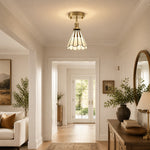 Load image into Gallery viewer, Piano key flush mount ceiling light installed in a hallway