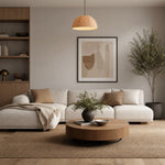 Cargar imagen en el visor de la Galería, Polka dot linen pendant light in a calm neutral living room