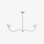 Cargar imagen en el visor de la galería, Lámpara de araña lineal Kysara - Brazos de lámpara curvos y pantallas de tela adecuadas para salas de estar o comedores