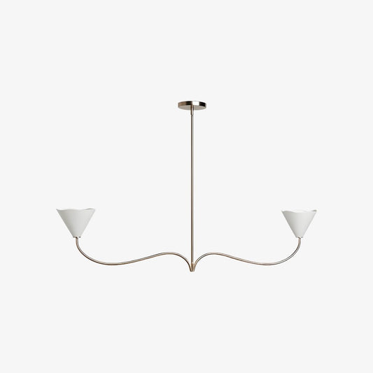 Candelabro Lineal Kysara - Brazos Curvos y Pantallas de Tela Adecuados para Salas de Estar o Comedores