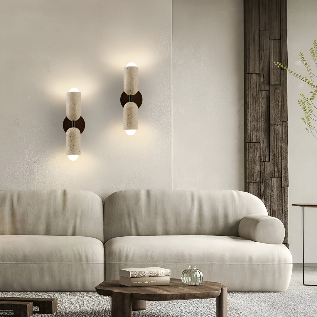 Applique da parete Merrill in travertino – Lampada LED moderna in stile nordico per camera da letto e corridoio