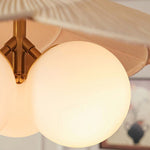 Bild in die Galerieansicht laden, Orrise Vintage Inspirierter 3-Licht Hängender Kronleuchter - Holz, Metall und Stoffakzente Heimbeleuchtung
