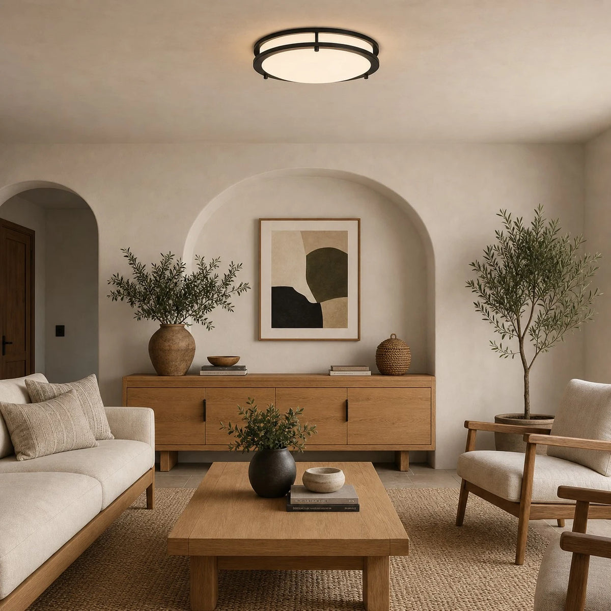 Eye-care LED ceiling light in a study room