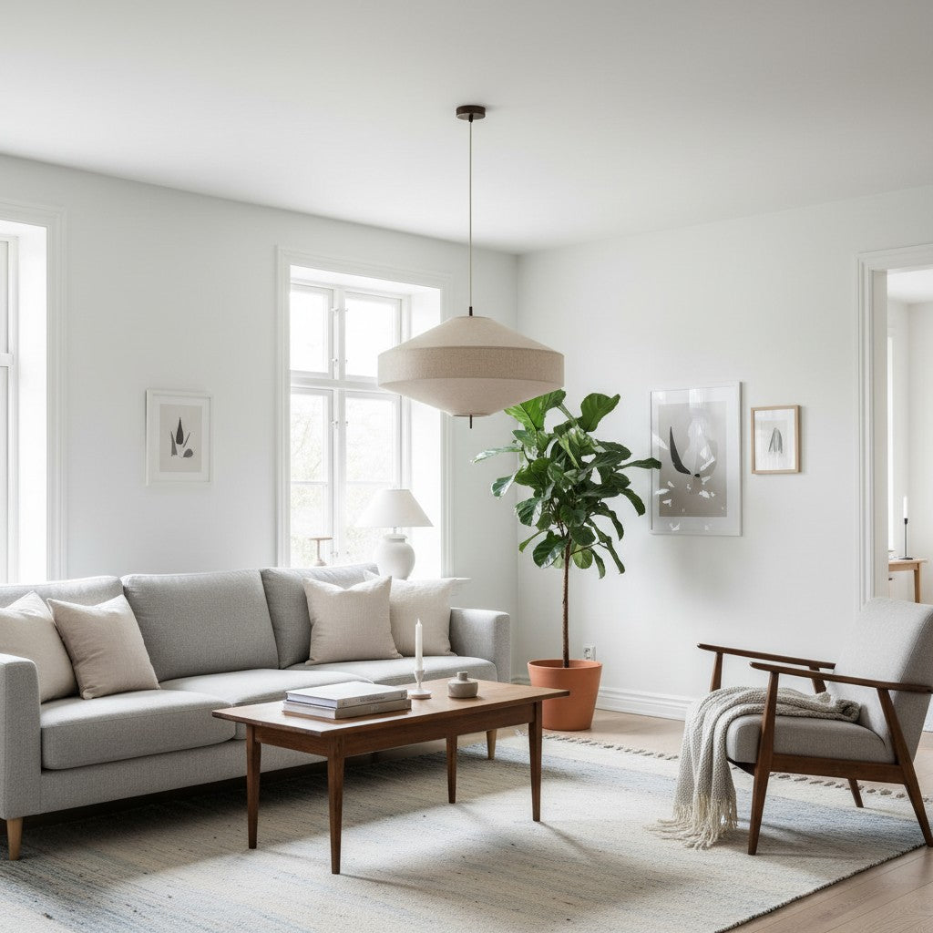 Zalen geschichtete Leinen-Hängeleuchte – Bronze Deckenleuchte für Wohn- und Esszimmer