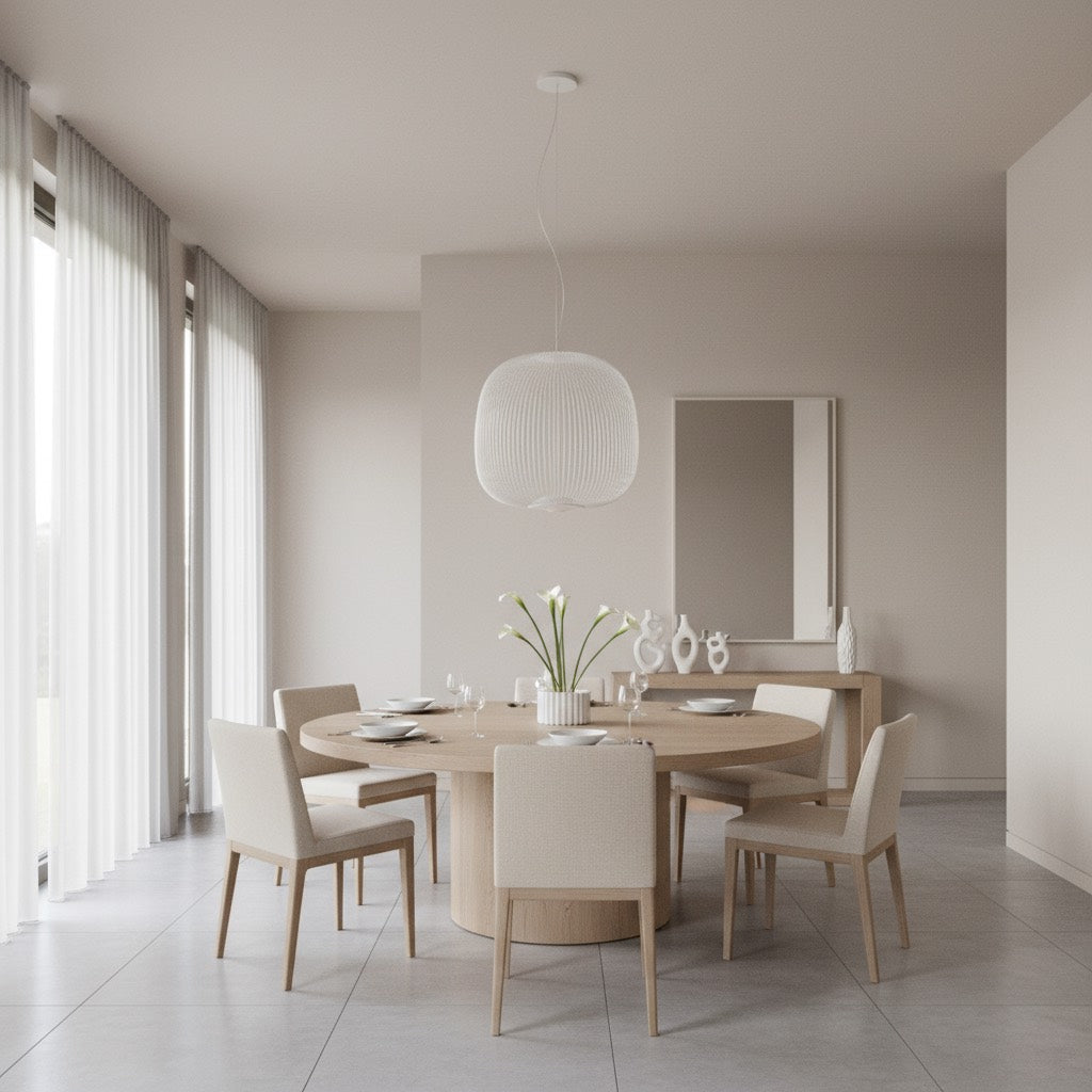 Radiloop Minimalistische Hanglamp - Metaal Lantaarn-Geïnspireerd Ontwerp voor Eetkamer N48