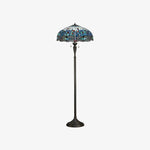 Load image into Gallery viewer, TF Dragonfly Motif Floor Lamp – Vintage Stained-Glass for Living Rooms