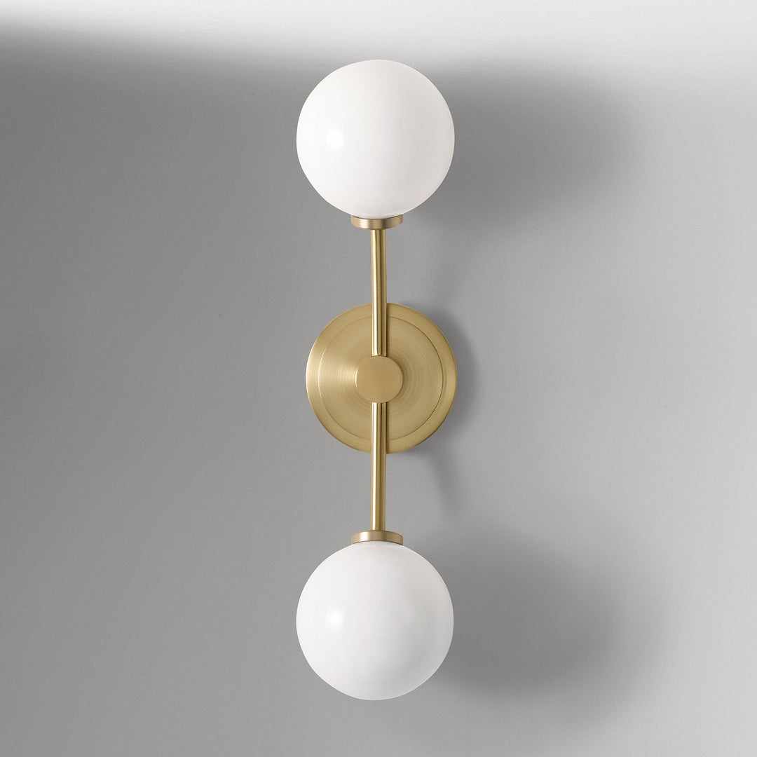 Applique da parete in ferro Arden Glass a 2 luci - Design moderno curvo per bagno o corridoio