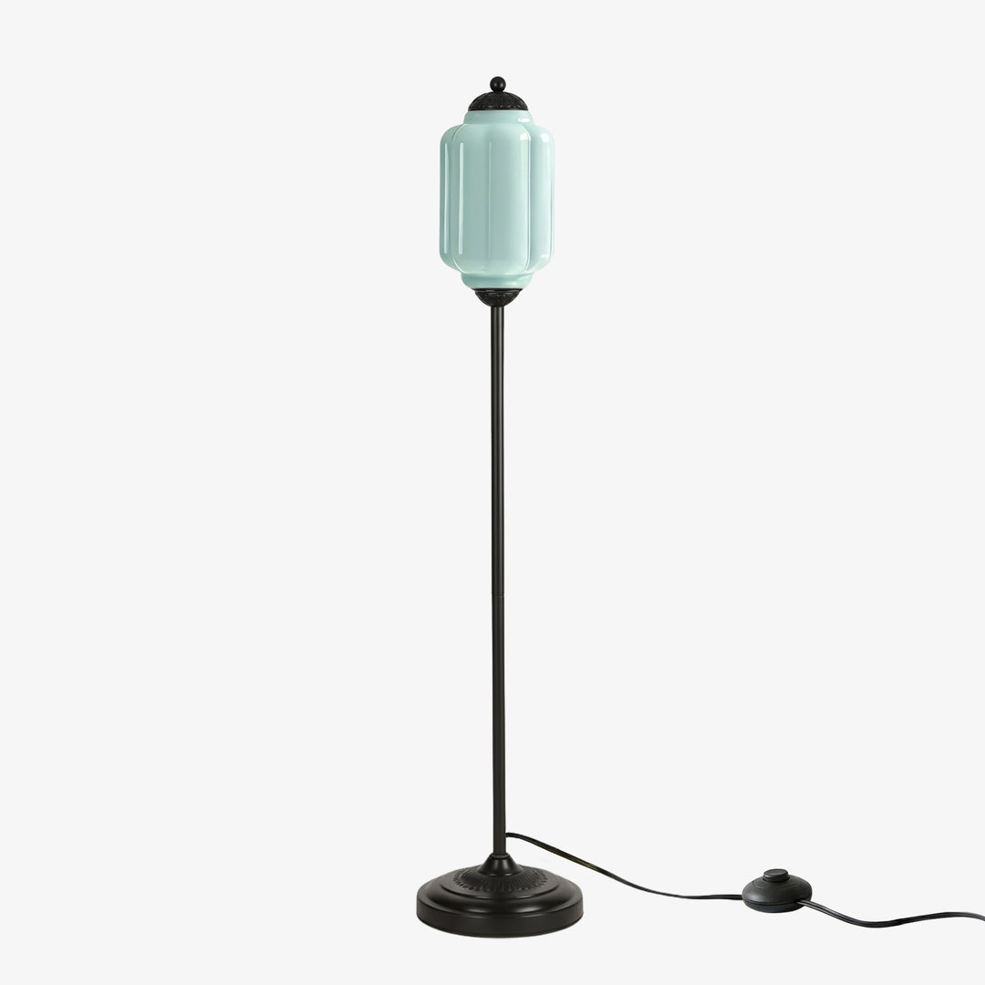 Eloise Strukturierte Glas-Kürbis-inspirierte Stehlampe - Organische Kunstfertigkeit und Retro-Stil für Wohnzimmer