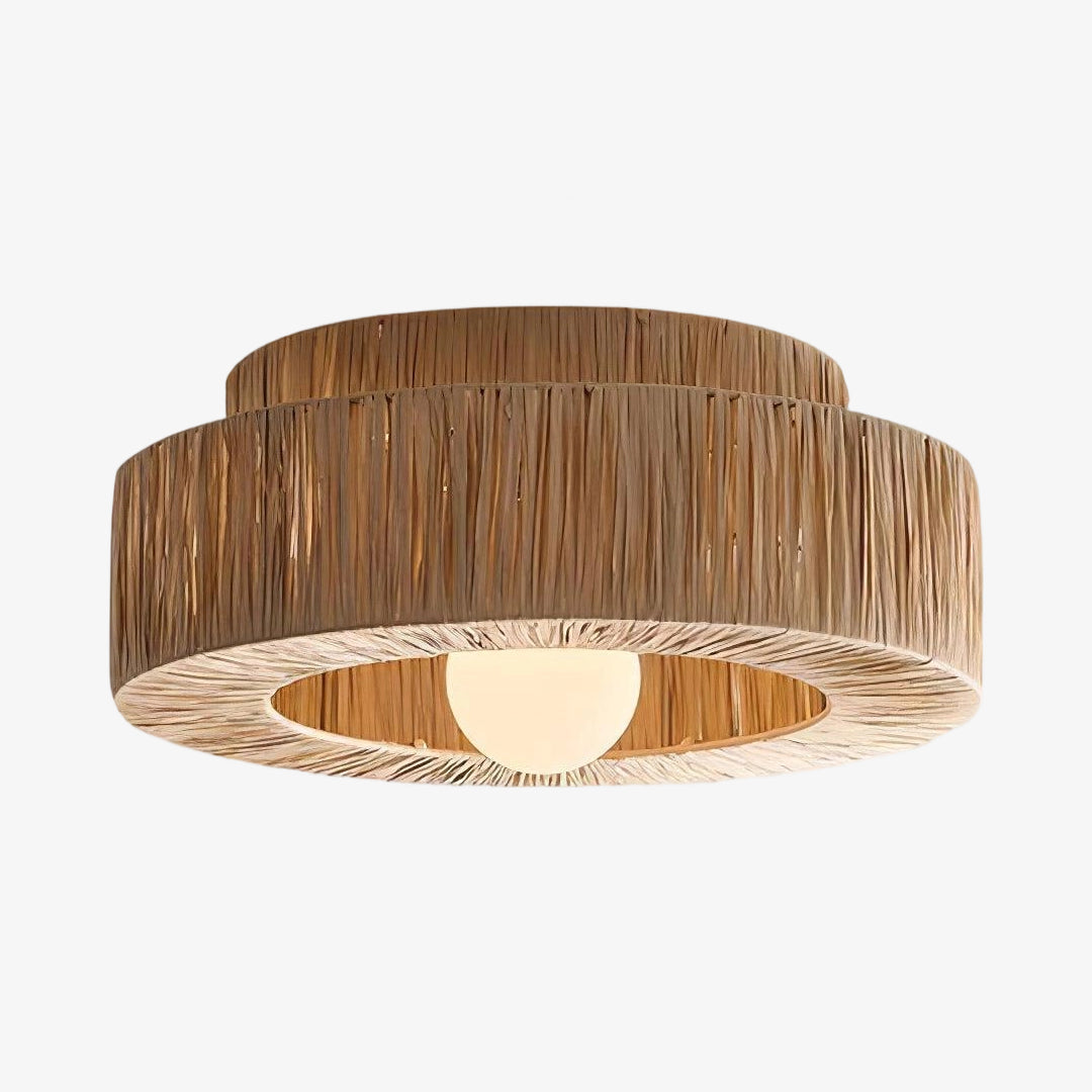 Welanery Plafonnier Tissé Naturel Minimaliste Rustique - Lampe Durable pour Cuisine ou Couloir