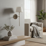 Afbeelding laden in galerijweergave, Cremaris metalen wandlamp met stoffen kap - tijdloze wandlamp voor binnenverlichting