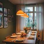 Load image into Gallery viewer, Glebe Glossy Glass Dome Pendant Lamp – Industrial Orange Hanging Light for Kitchen and Dining Room