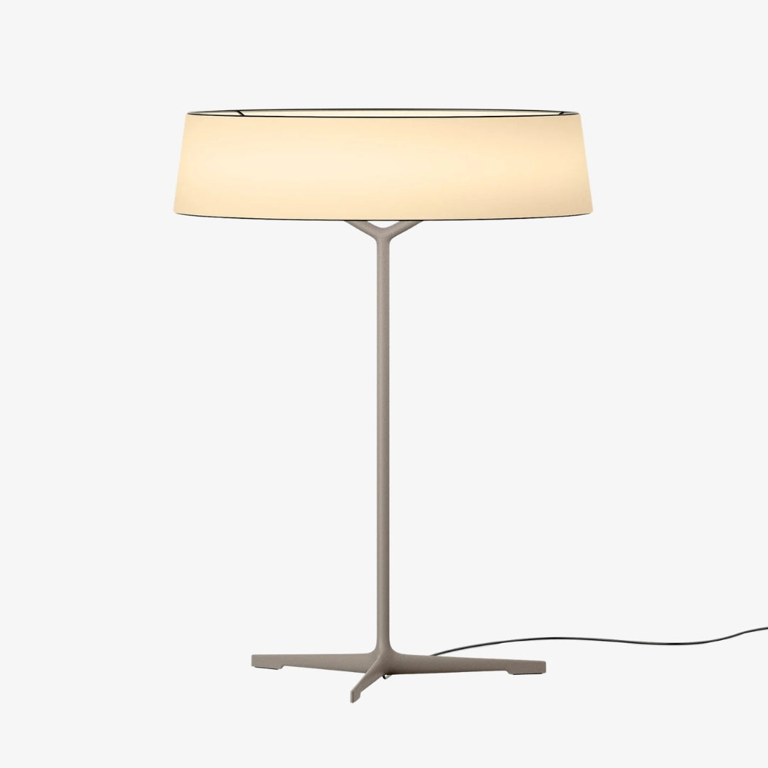 Delvara Moderne Dekorative Tischlampe – Metallfuß Schreibtischlampe mit Pergament-Schirm für Nachttisch