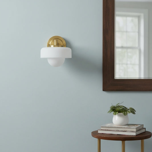 Aplique de Pared Zirvos Retro de Vidrio Globo – Lámpara de Pared con Pantalla Elegante Inspirada en Latón para Pasillo