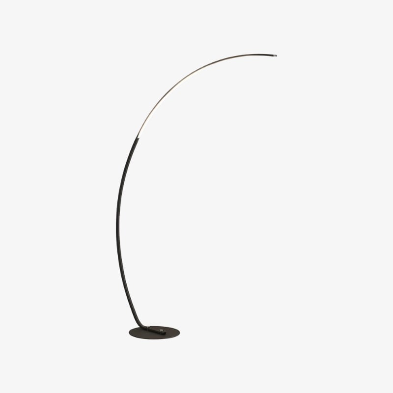 Lampada da terra curva minimalista Lirra – elegante accento in metallo per spazi abitativi