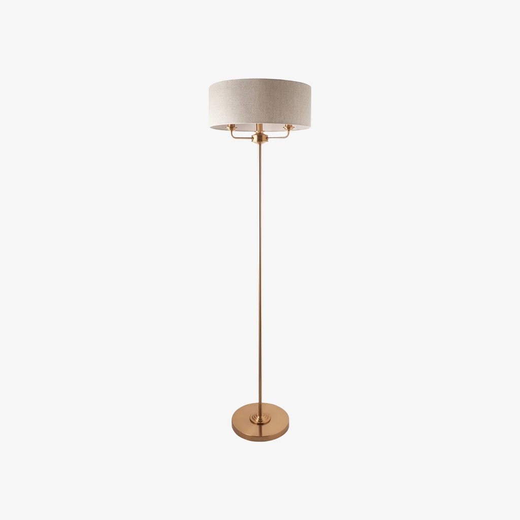 Tela Drum Lampenkap Vloerlamp - Moderne Stoffen Staande Lamp voor Thuis en Kantoor