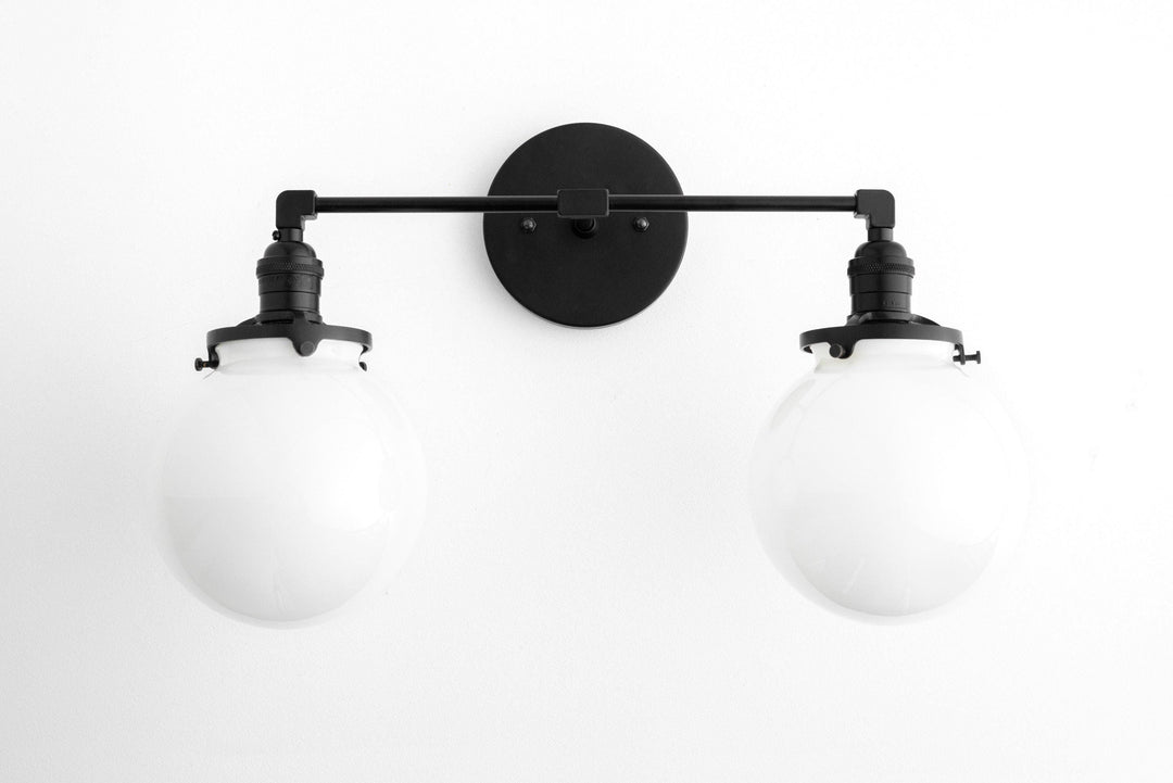Lumio Globe Glass Globe Vanity Light - Modern Two Light Bathroom Sconce
