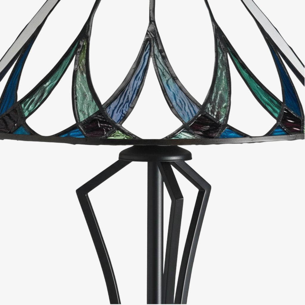 TF Allanton Tischlampe mit Wasserwellen-Glas – Klassischer Stil für Wohnzimmer, Schlafzimmer oder Arbeitszimmer