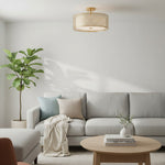 Bild in die Galerieansicht laden, Liorin Geometrische Mesh 3-flammige Deckenleuchte – Metallgewebe-Lampe für Wohnzimmer oder Flur
