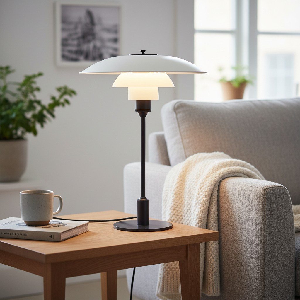 Lámpara de Mesa de Vidrio Multicapa Layora - Lámpara Moderna de Metal para Sala