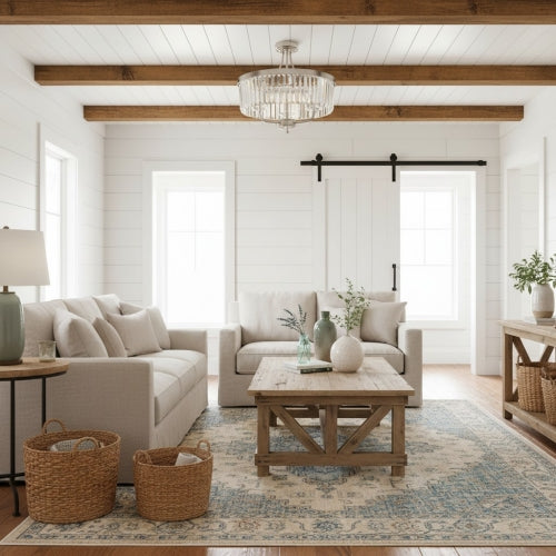 Beveline 3 luces redondo semi empotrado - Pantalla de vidrio facetado acabado metálico para pasillos y dormitorios