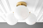 Load image into Gallery viewer, Glorica Glass Globe Light - Mid Century Semi Flush Ceiling Lamp
