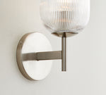 Load image into Gallery viewer, Bravira Ribbed Glass Sconce - Metal Wall Light with Clear Glass Shade
